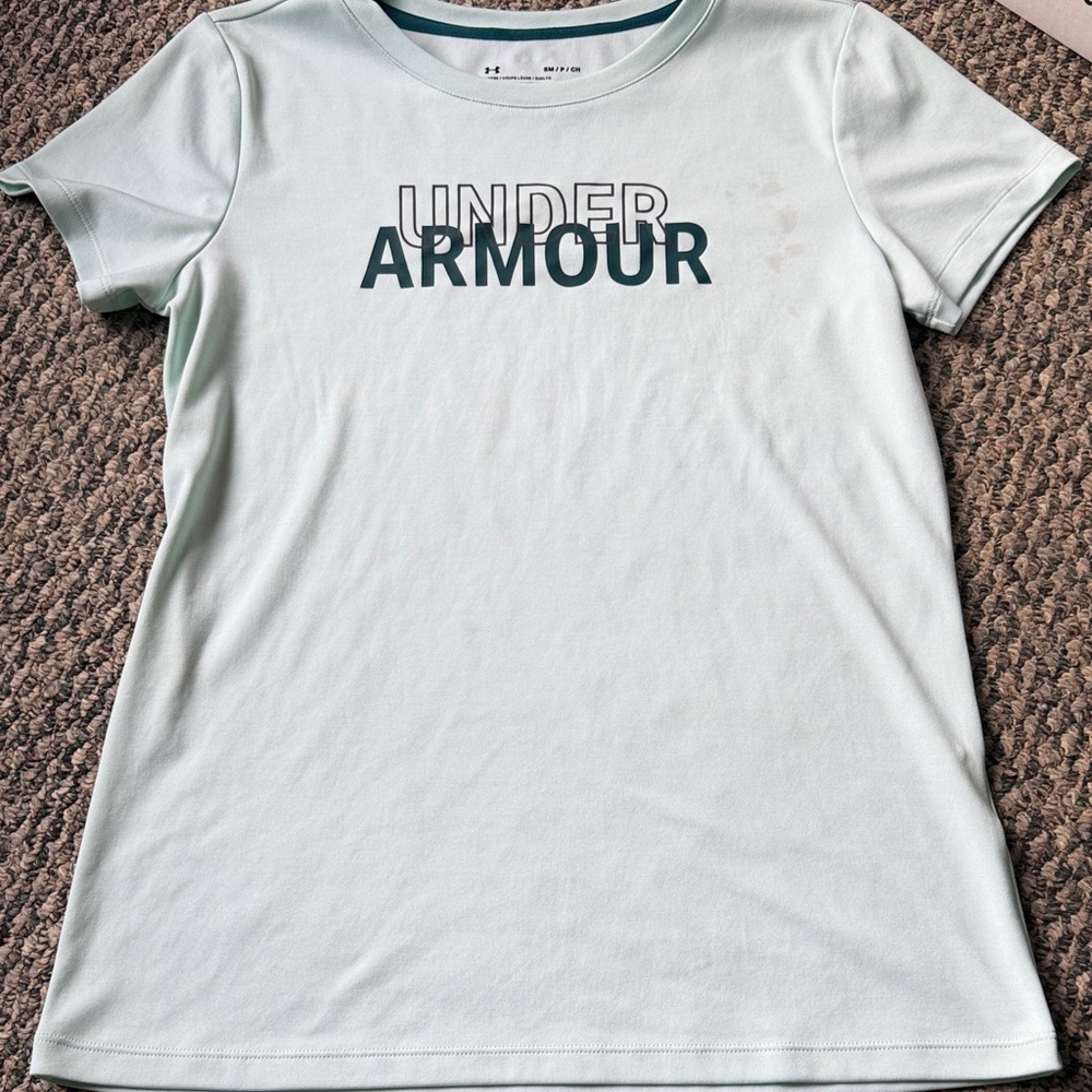 Under Armour Mint Green Crew Neck Logo Tee